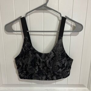 Black and Gray Snake Print aerie Sports Bra Size M EUC Yoga Medium Support